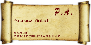Petrusz Antal névjegykártya